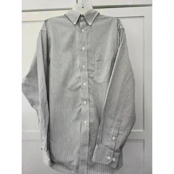 Roundtree & Yorke Gold Label Men's Large Button-Up Shirt Blue White Non Iron - Picture 1 of 6
